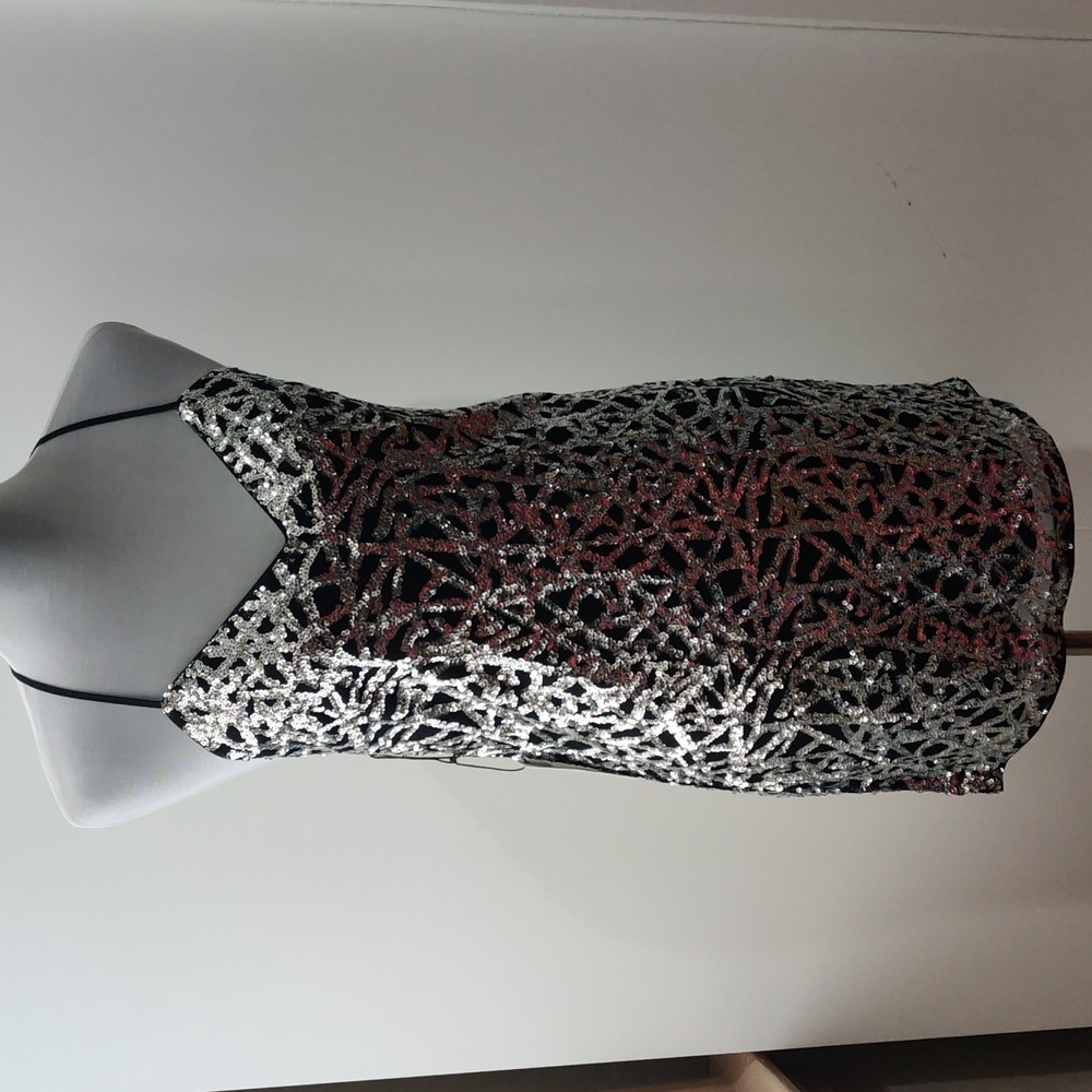 Ali & Jay Silver Sequins Mini Dress sizes S & M